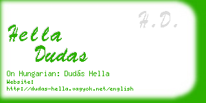 hella dudas business card